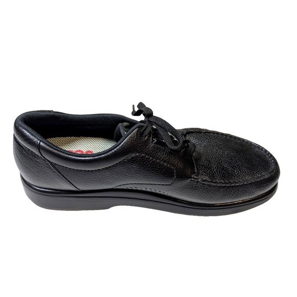 SAS Men\'s \'Bout Time Comfort Lace Up Loafer Black Pebble Leather Moc Toe 13W USA